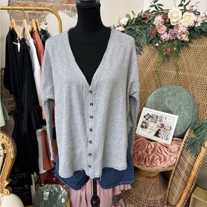 Gray Button-Up Cardigan